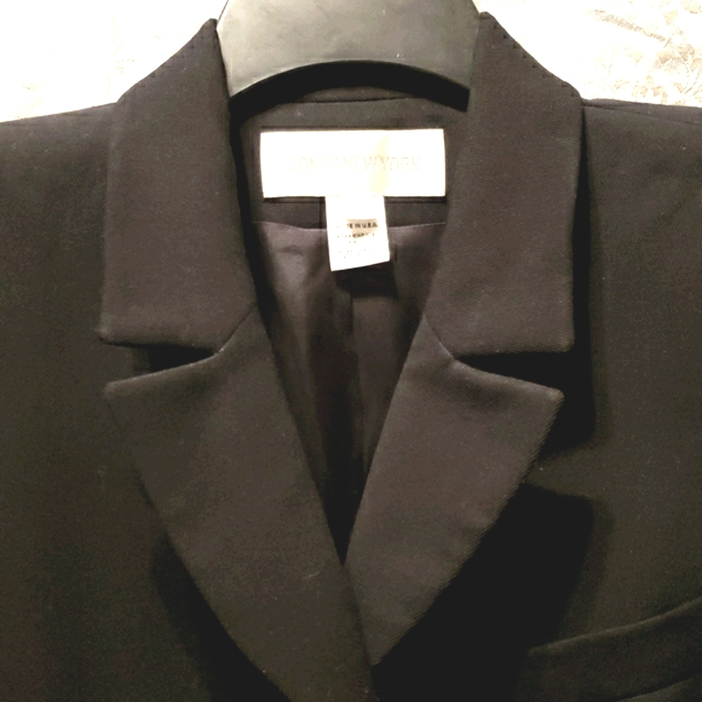 JONES NEW YORK PURE WOOL BLK 3-BUTTON BLAZER SZ 6 - Picture 3 of 8